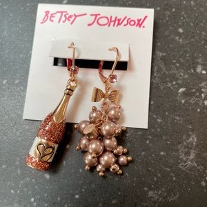 Betsy Johnson champagne and grape earrings - NWT